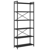 VidaXL Boekenkast Zwart eiken 80 x 30 x 188 cm Hout en Staal