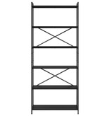 VidaXL Boekenkast Zwart eiken 80 x 30 x 188 cm Hout en Staal