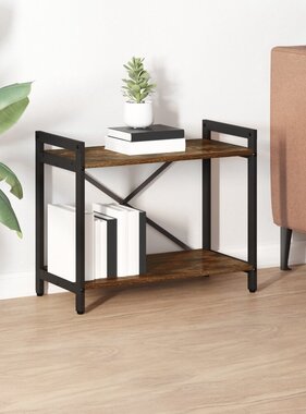 VidaXL Boekenkast Gerookt eiken 60 x 30 x 48.5 cm Bewerkt hout
