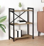 VidaXL Boekenkast artisanaal eikenkleurig 60 x 30 x 83 cm Bewerkt hout