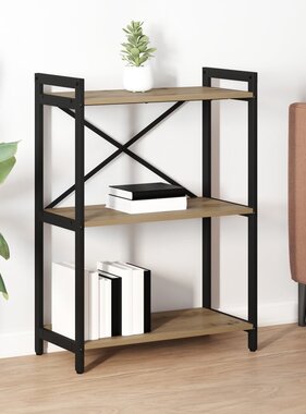 VidaXL Boekenkast artisanaal eikenkleurig 60 x 30 x 83 cm Bewerkt hout