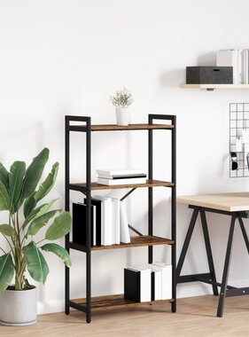 VidaXL Boekenkast Oud hout 60 x 30 x 118 cm Hout en Staal