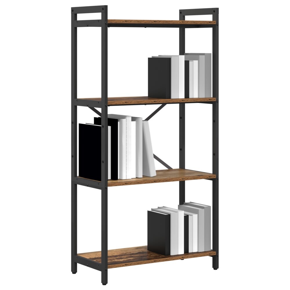 VidaXL Boekenkast Oud hout 60 x 30 x 118 cm Hout en Staal