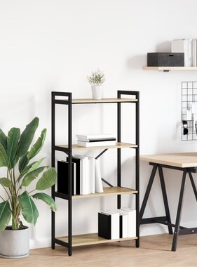VidaXL Boekenkast Sonoma eiken 60 x 30 x 118 cm MDF en Staal