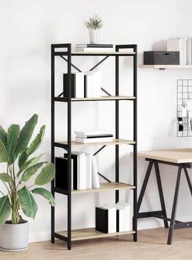 VidaXL Boekenkast Sonoma eiken 60 x 30 x 153 cm Bewerkt hout