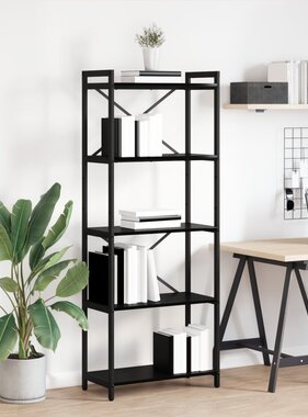 VidaXL Boekenkast Zwart eiken 60 x 30 x 153 cm Bewerkt hout