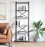 VidaXL Boekenkast Grijs sonoma 60 x 30 x 188 cm Hout en staal