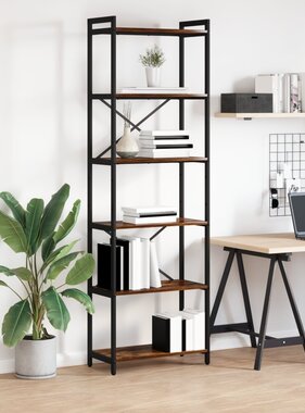 VidaXL Boekenkast Gerookt eiken 60 x 30 x 188 cm MDF en Staal
