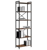 VidaXL Boekenkast Gerookt eiken 60 x 30 x 188 cm MDF en Staal