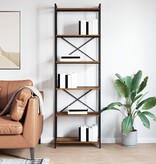 VidaXL Boekenkast Gerookt eiken 60 x 30 x 188 cm MDF en Staal