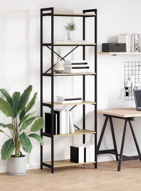 VidaXL Boekenkast Sonoma eiken 60 x 30 x 188 cm MDF en Staal