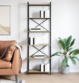 VidaXL Boekenkast Sonoma eiken 60 x 30 x 188 cm MDF en Staal