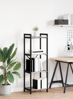 VidaXL Boekenkast Grijs sonoma 40 x 30 x 118 cm Hout en Staal