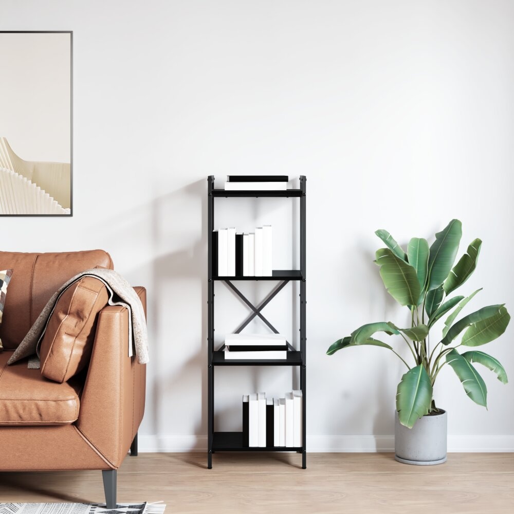 VidaXL Boekenkast Zwart eiken 40 x 30 x 118 cm Bewerkt hout