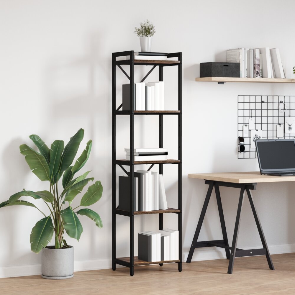 VidaXL Boekenkast Gerookt eiken 40 x 30 x 153 cm Bewerkt hout