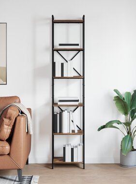 VidaXL Boekenkast Gerookt eiken 40 x 30 x 188 cm Bewerkt hout