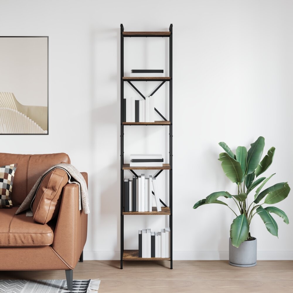 VidaXL Boekenkast Gerookt eiken 40 x 30 x 188 cm Bewerkt hout