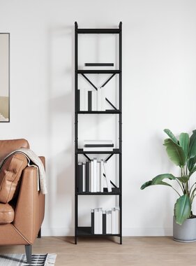 VidaXL Boekenkast Zwart eiken 40 x 30 x 188 cm Bewerkt hout