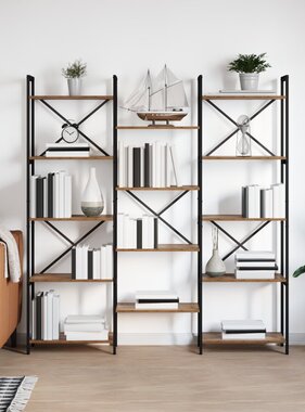 VidaXL Boekenkast Oud hout 156 x 25 x 167.5 cm Bewerkt hout