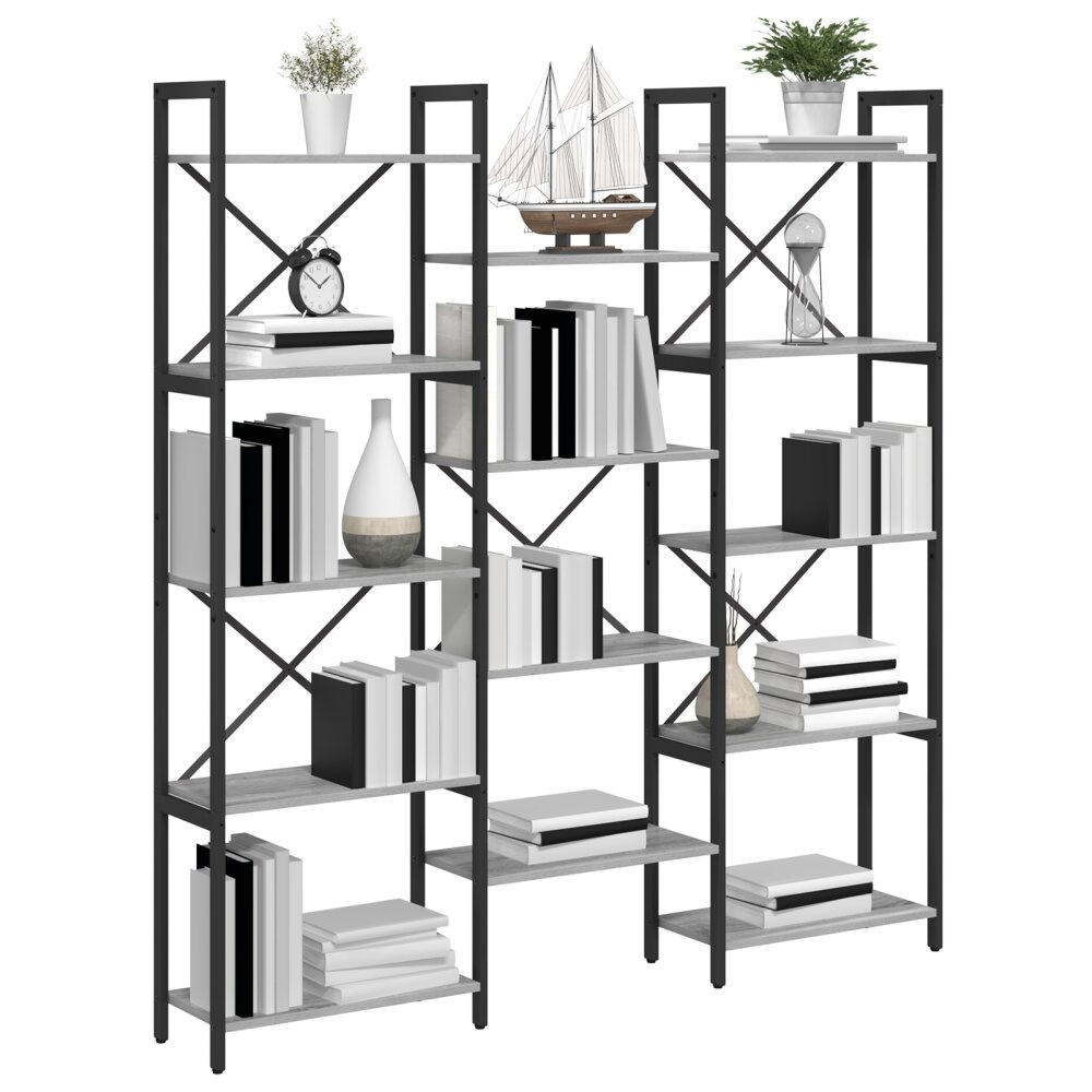 VidaXL Boekenkast Grijs sonoma 156 x 25 x 167.5 cm Bewerkt hout
