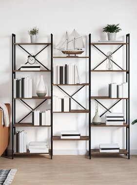 VidaXL Boekenkast Gerookt eiken 156 x 25 x 167.5 cm Bewerkt hout