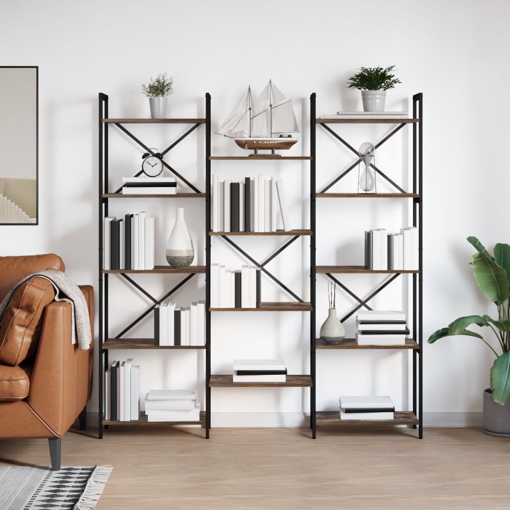 VidaXL Boekenkast Gerookt eiken 156 x 25 x 167.5 cm Bewerkt hout