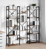 VidaXL Boekenkast Gerookt eiken 156 x 25 x 167.5 cm Bewerkt hout