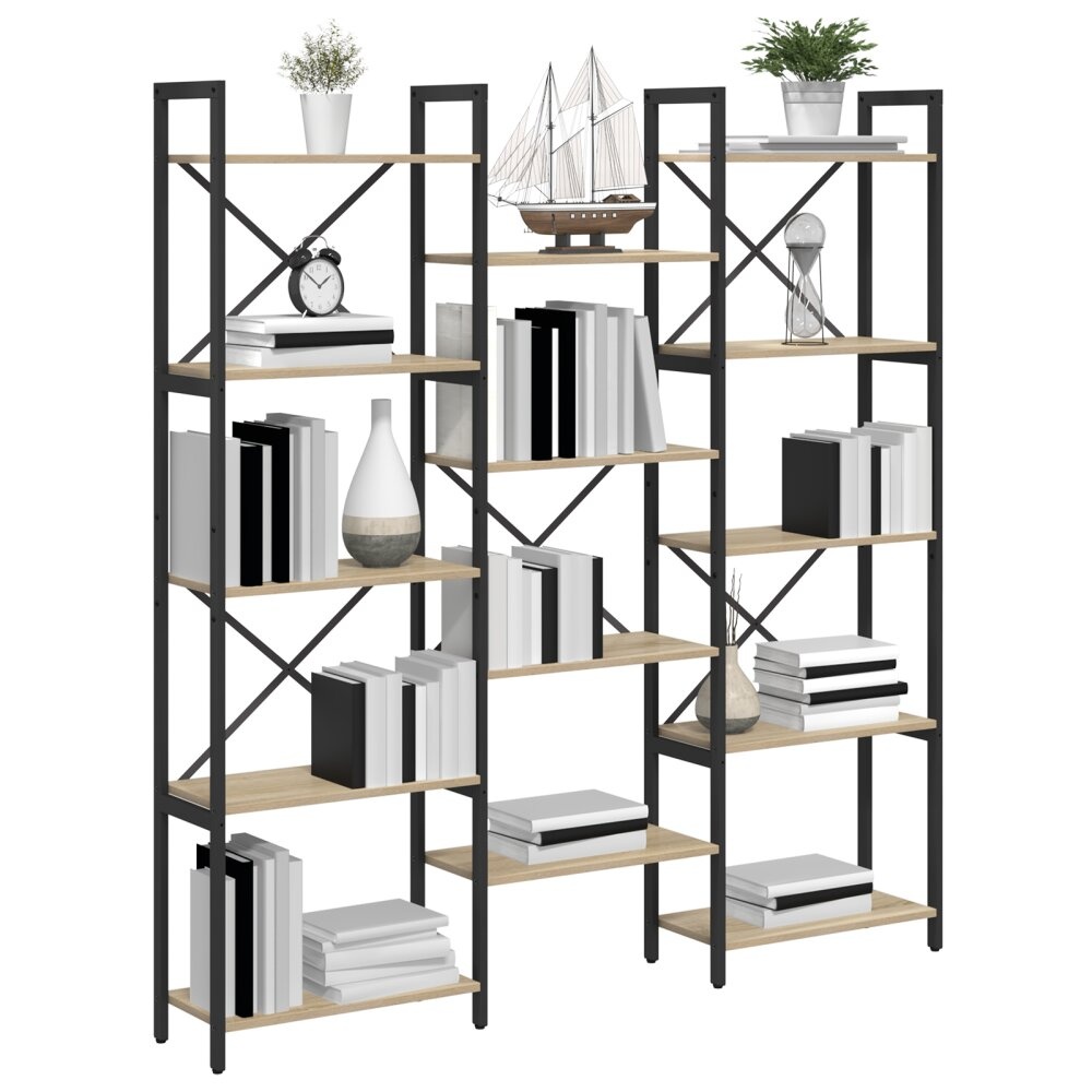 VidaXL Boekenkast Sonoma eiken 156 x 25 x 167.5 cm Bewerkt hout