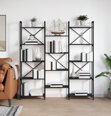 VidaXL Boekenkast Zwart eiken 156 x 25 x 167.5 cm Bewerkt hout