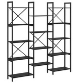 VidaXL Boekenkast Zwart eiken 156 x 25 x 167.5 cm Bewerkt hout