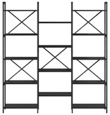 VidaXL Boekenkast Zwart eiken 156 x 25 x 167.5 cm Bewerkt hout