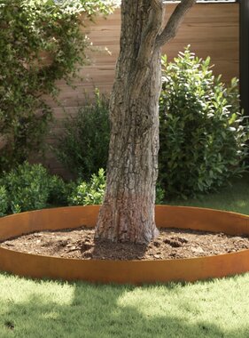 VidaXL Tuin Grasperkafwerking 4 pcs Roestig 450 x 25 cm Cortenstaal