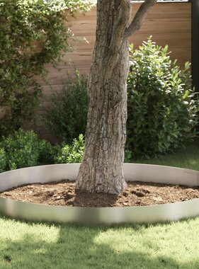 VidaXL Tuin Grasperkafwerking Zilver 450 x 25 cm Roestvrij staal