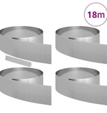 VidaXL Tuin Grasperkafwerking 4 pcs Zilver 450 x 20 cm
