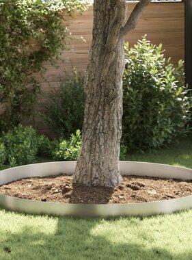 VidaXL Tuin Grasperkafwerking 4 pcs Zilver 450 x 20 cm Roestvrij staal