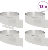 VidaXL Tuin Grasperkafwerking 4 pcs Zilver 450 x 20 cm Roestvrij staal