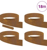VidaXL Tuin Grasperkafwerking 4 pcs Roestig 450 x 15 cm Cortenstaal