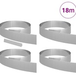 VidaXL Tuin Grasperkafwerking 4 pcs Zilver 450 x 15 cm