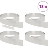 VidaXL Tuin Grasperkafwerking 4 pcs Zilver 450 x 15 cm Roestvrij staal