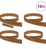 VidaXL Tuin Grasperkafwerking 4 pcs Roestig 450 x 10 cm Cortenstaal