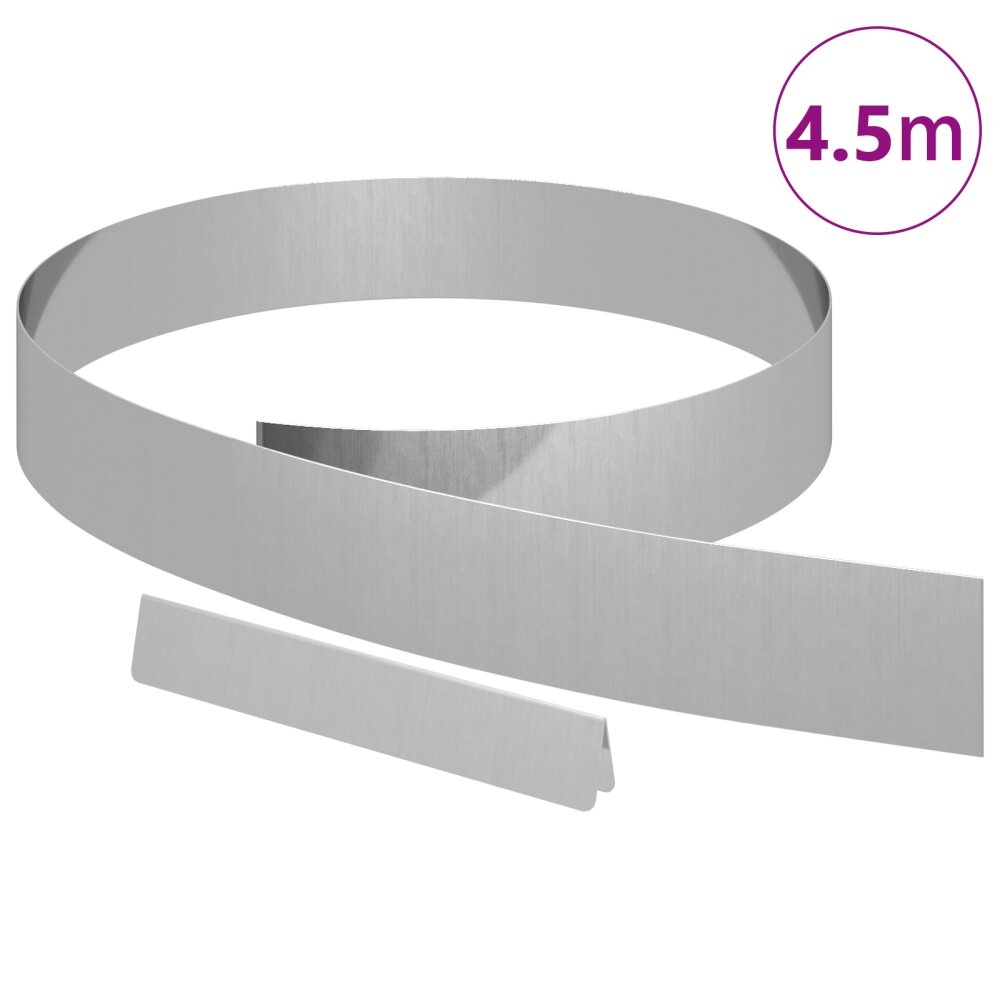 VidaXL Tuin Grasperkafwerking Zilver 450 x 10 cm Gegalvaniseerd staal