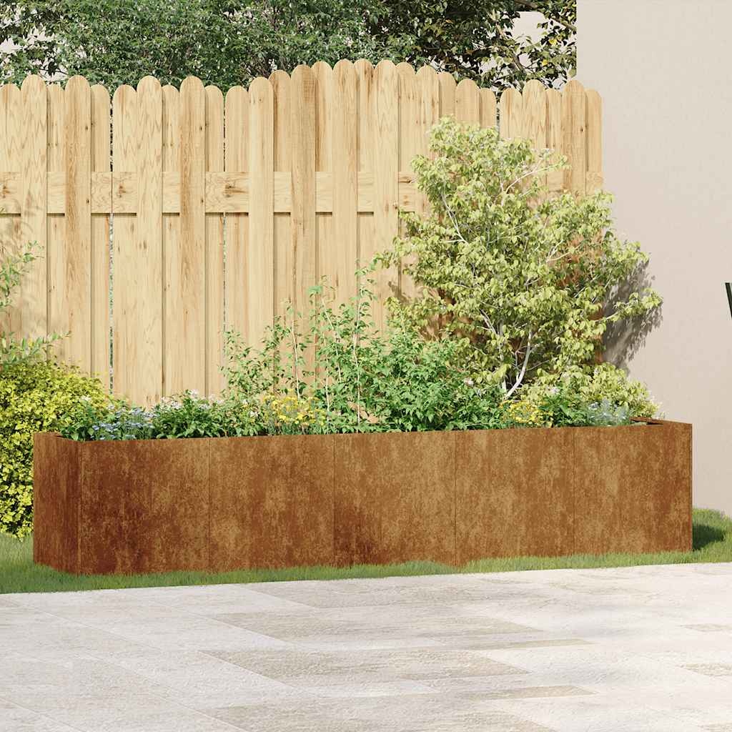 VidaXL Plantenbak roestig 200x40x40 cm weervast staal