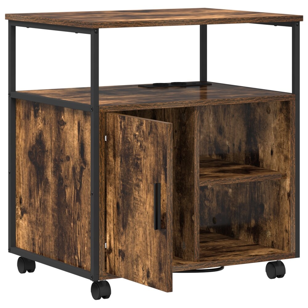 VidaXL Kantoor kast Gerookt eiken 60 x 46 x 67 cm Bewerkt hout