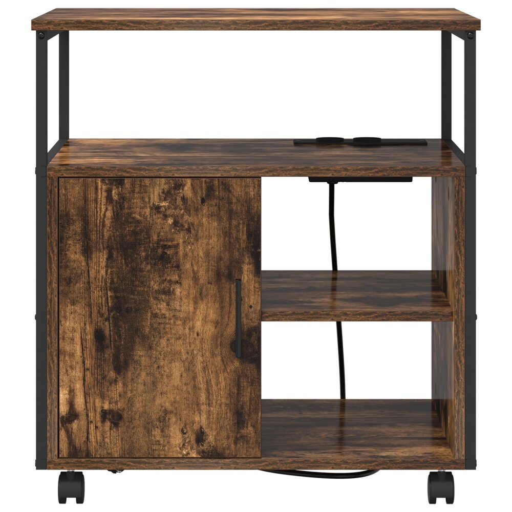 VidaXL Kantoor kast Gerookt eiken 60 x 46 x 67 cm Bewerkt hout