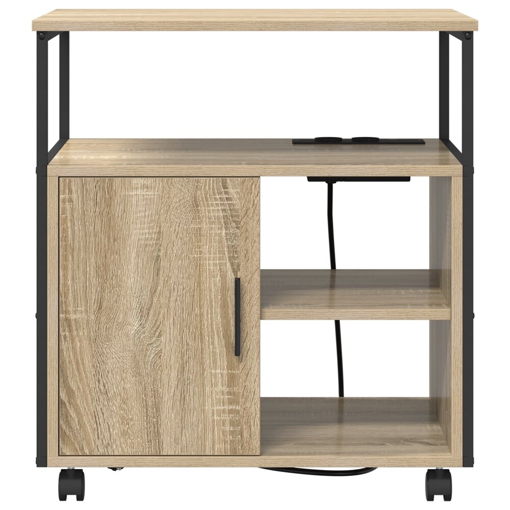 VidaXL Kantoor kast met wiel Sonoma eiken 60 x 46 x 67 cm Bewerkt hout