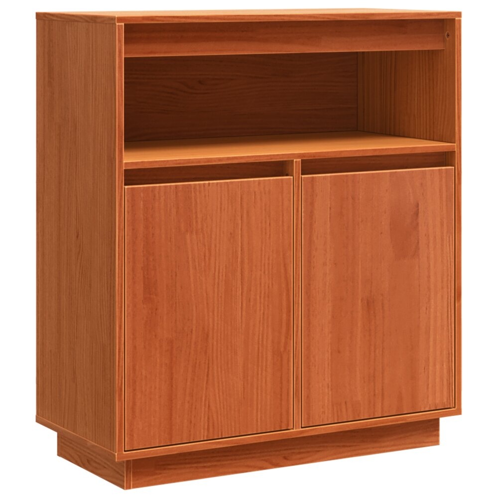 VidaXL Dressoir met plank met opslag Wasbruin 70 x 34 x 80 cm Massief grenenhout