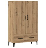 VidaXL Hoge kast 70x31x115 cm bewerkt hout artisanaal eikenkleur