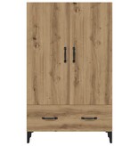 VidaXL Hoge kast 70x31x115 cm bewerkt hout artisanaal eikenkleur