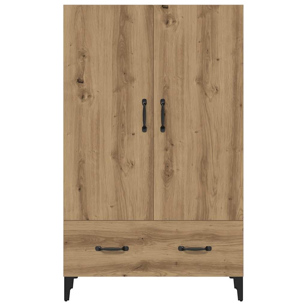 VidaXL Hoge kast 70x31x115 cm bewerkt hout artisanaal eikenkleur