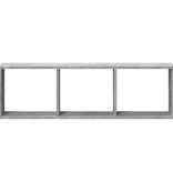 VidaXL Wandkast 100x16x30 cm bewerkt hout betongrijs